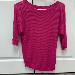 Express Magenta Three Quarter Sleeve Top - Size Small